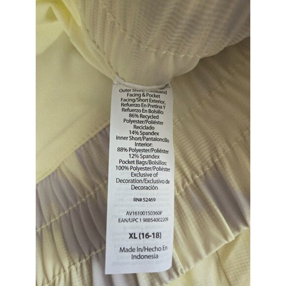 NWT Avia Yellow Women's Running Shorts with Bike Liner Size XL 16-18 - Picture 8 of 8